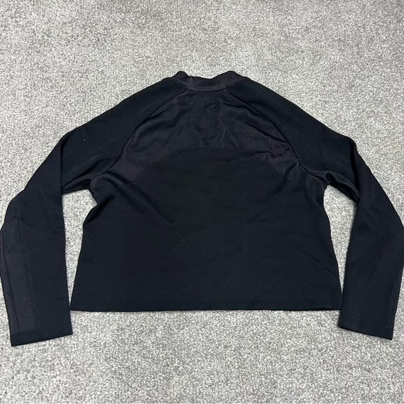 Athleta Seamless Sweatshirt Womens Large Black Long Sleeve Crew Neck Pullover - Picture 6 of 7